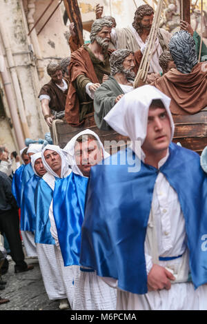 PROCIDA, ITALY - APRIL 11, 2009 - Procida's Good Friday procession is the most famous Easter's celebration in Campania: 'misteri' representing scenes from The Bible are carried through the streets Stock Photo