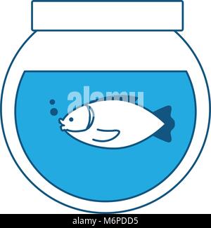 fishbowl icon over white background, vector illustration Stock Vector