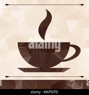 Abstract cup of coffee on a geometric background Stock Vector