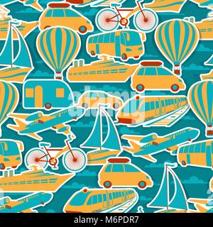 Vehicles in various types of tourism Stock Vector
