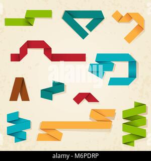 Retro paper banners and ribbons Stock Vector