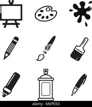 Painting Or Drawing Tools Icons Stock Vector Image & Art - Alamy
