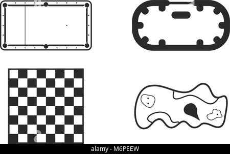 Playing Fields Icons Set 3 Stock Vector