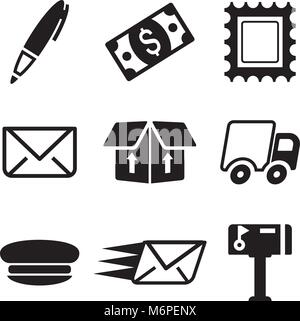 Post Office Icons Stock Vector