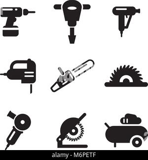 Power Tools Icons Stock Vector