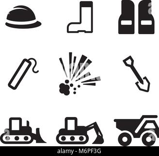 Quarry Icons Stock Vector