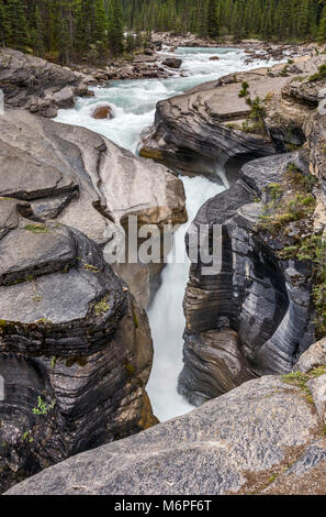 High Angle View Of A Waterfall, Banff National Park, Alberta, Canada 