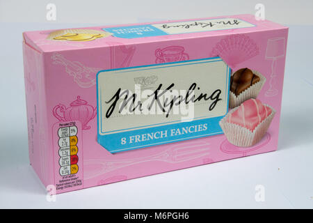 CHESTER, UK - MARCH 4TH 2018: Box of Mr Kipling French Fancies cakes Stock Photo