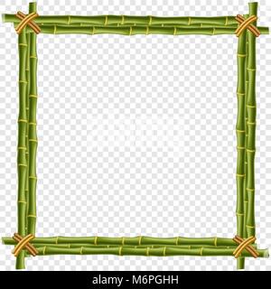 Green Bamboo Steam Frame Isolated On Transparent Background. Vector 