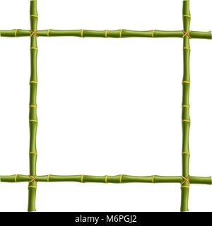 Wooden frame made of green bamboo sticks with higly detailed vintage