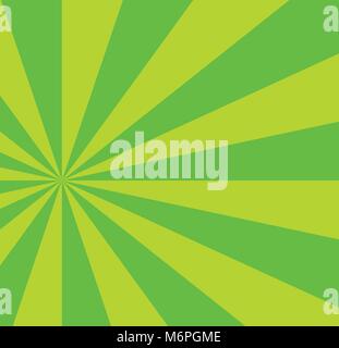 Vibrant abstract green and yellow background with sunburst pattern. Radial vibrant colorful rays for banner, card, poster design. Vector illustration, Stock Vector