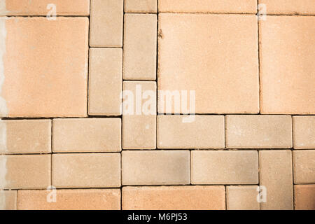 Uneven abstract rectangle and square bricks background Stock Photo