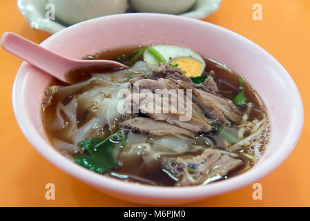 Thai style duck meat noodle soup Stock Photo