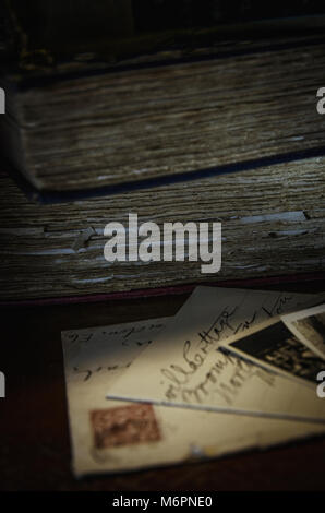 old books, letters and photos Stock Photo