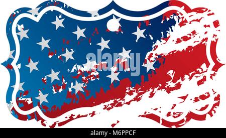 united states of america flag badge grunge vector illustration Stock Vector