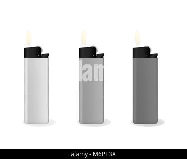 A set of gray lighters Stock Vector