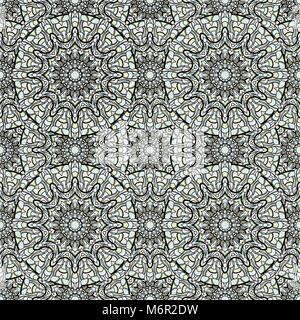 Seamless repeating pattern of colored mandala Stock Vector