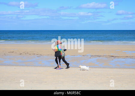 Adelaide Australia. 6th March 2018. People walking their dogs  along Glenelg  beach on a   beautiful summer  day Credit: amer ghazzal/Alamy Live News Stock Photo
