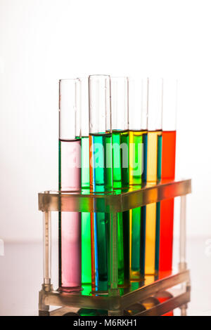 Raibow liqhuids in tubes Stock Photo