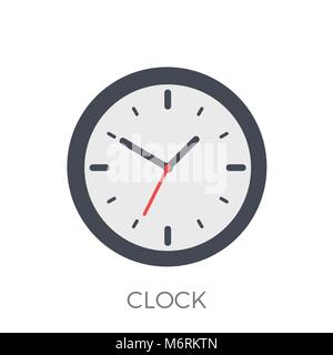 Clock Icon Vector. Isolated on White Background. Trendy Flat Style. Stock Vector