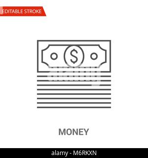 Money Icon. Thin Line Vector Illustration Stock Vector