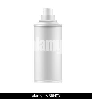 White Paint Aerosol Spray Metal Bottle Can, Graffiti, Deodorant, Stock Vector