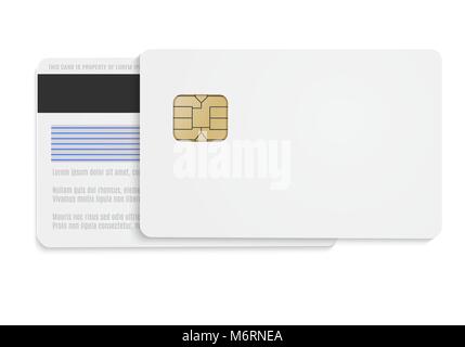 White  bank card  blank.  Vector Mock up  for your design. Stock Vector