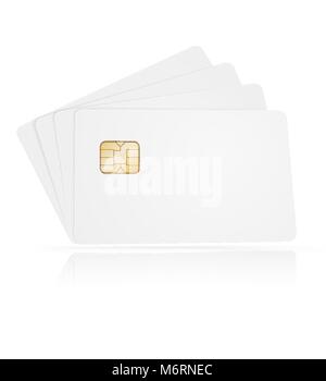 Realistic vector illustration  of four blank chip cards. Stock Vector