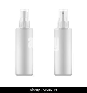 Set of white blank spray bottles.  Stock Vector