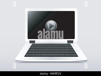 Design vector of an illustration movie player on laptop Stock Vector