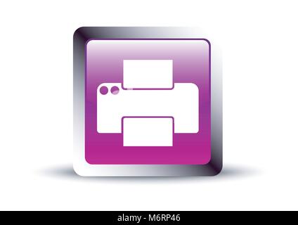 Design vector of print button design with symbol inside Stock Vector