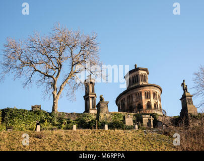 View of section of the Necropolis cemetry in central Glasgow. Stock Photo