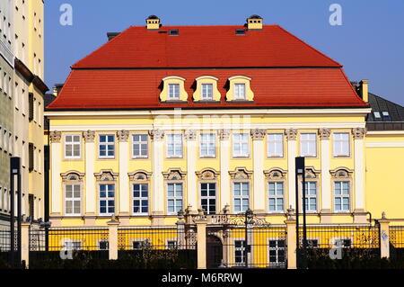 Poland, Royal Palace in Wroclaw (Pałac Królewski we Wrocławiu) in evening sun. Stock Photo