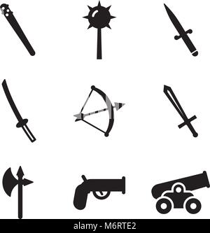 Old Weapons Icons Stock Vector