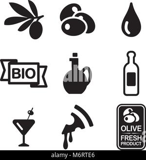 Olive Icons Stock Vector
