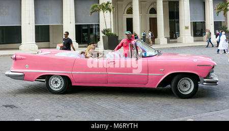 Restored pink Chrysler Imperial 1959 in Havana, Cuba Stock Photo