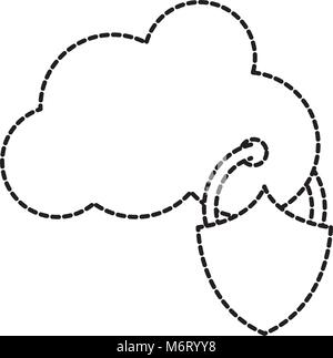 dotted shape cloud data connection downloading server vector ...