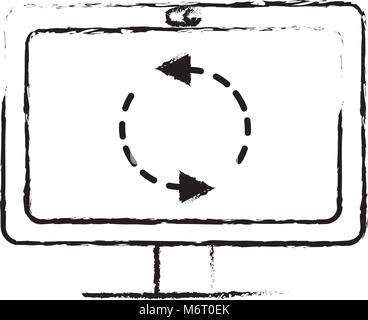 grunge screen computer technology with loading symbol Stock Vector ...