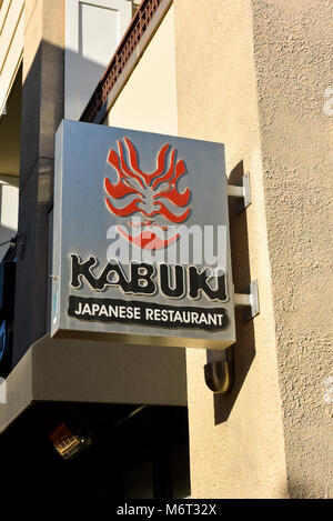 Kabuki Japanese Restaurant sign at the Town Center Mall in Las Vegas, Nevada. Stock Photo