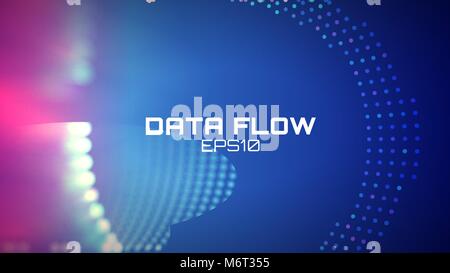Data flow tunnel. Geometric round background Stock Vector
