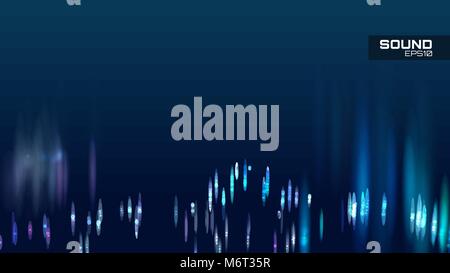 Abstract sound wave vector background. Tune spectrum soundwave Stock Vector