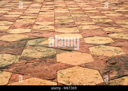 Floor tile pattern at Taj Mahal in Agra, India Stock Photo