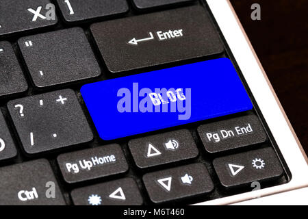 Business Concept - Blue Blog Button on Slim. Stock Photo