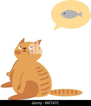 Adorable cat is waiting for food Stock Vector