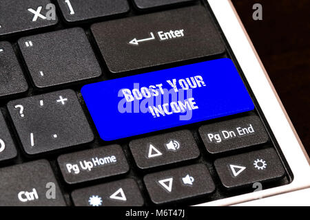 Business Concept - Blue Boost Your Income Button on Slim. Stock Photo