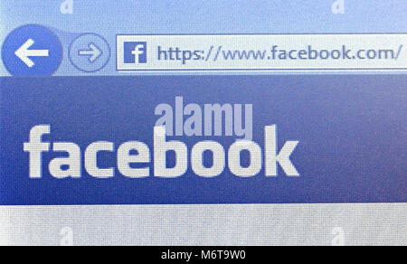 SALO, FINLAND - JANUARY 19, 2014: Photo of computer screen showing a detail of the Facebook home page.Facebook is an online social networking service, Stock Photo