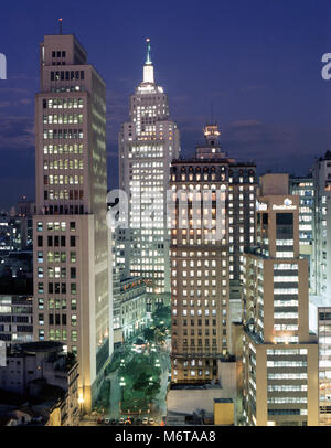 Banespa Building, Bank of Boston, Martinelli, Vale do Anhangabau, Sao Paulo, Brazil Stock Photo