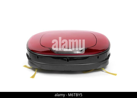 a robotic vacuum cleaner on a white background Stock Photo