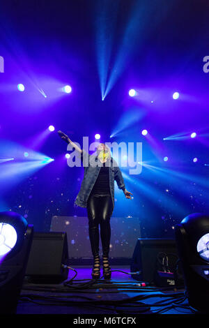 Norway, Bergen - April 29, 2019. The Swedish singer Drömhus performs a live concert during the We Love the 90’s show at Bergenshallen in Bergen. (Photo credit: Gonzales Photo - Jarle H. Moe). Stock Photo