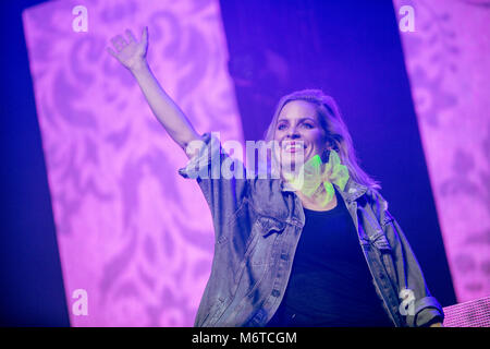 Norway, Bergen - April 29, 2019. The Swedish singer Drömhus performs a live concert during the We Love the 90’s show at Bergenshallen in Bergen. (Photo credit: Gonzales Photo - Jarle H. Moe). Stock Photo